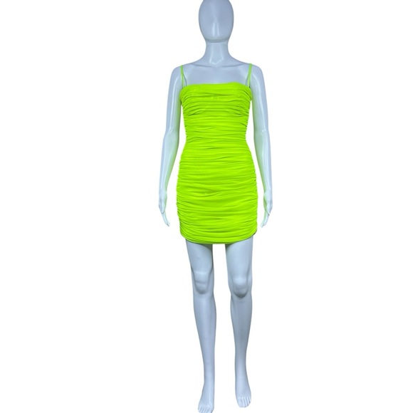 House of CB Ella Gathered Ruched Mesh Mini Dress Size M Event Party Coquette - Picture 16 of 16